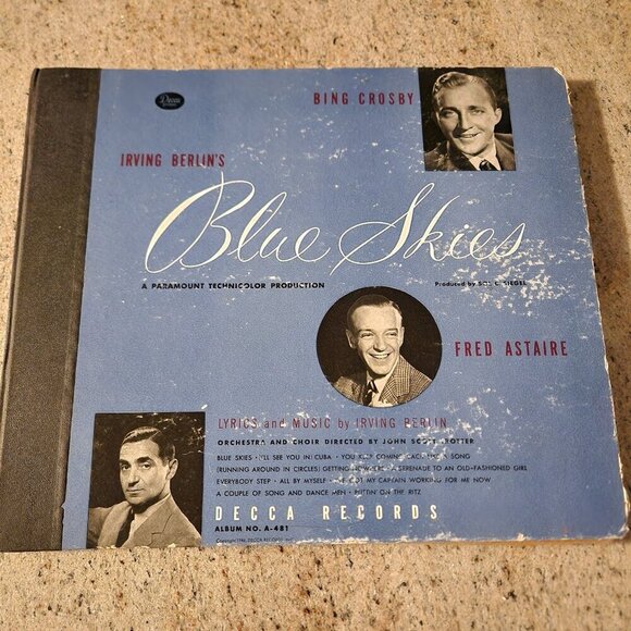 Vintage Shellac 78 RPM Bing Crosby Fred Astaire Blue Skies - Picture 1 of 11